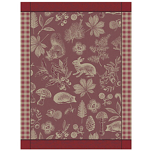 Le Jacquard Francais Dans Les Bois Tableau Red Cotton Hand Towel