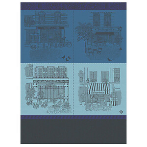 Le Jacquard Francais Devantures Blue Cotton Tea Towel