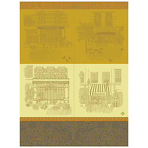 Le Jacquard Francais Devantures Yellow Cotton Tea Towel