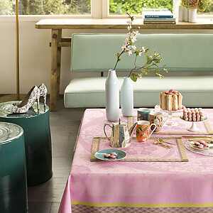 Le Jacquard Francais Duchesse Pink Cotton Table Linens