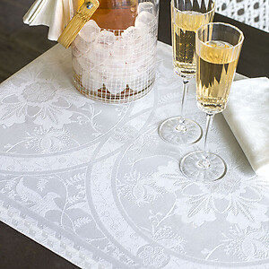 Le Jacquard Francais Duchesse White Cotton Table Linens