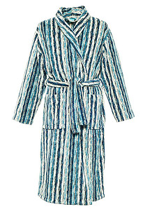 Elaiva Blue Perth Collar Striped Bath Robe