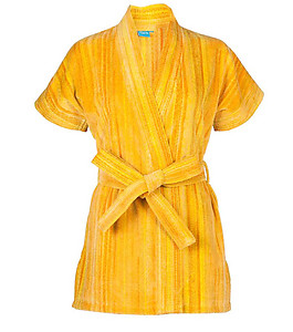 Elaiva Yellow Shadows Kimono Beach Bath Robe