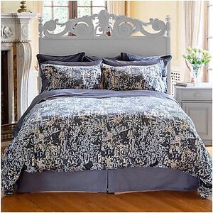 St Geneve Argento Grey, Silver, Gold Bedding