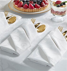 Sferra Varenna White Polyester Table Linens