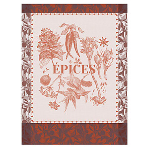 Le Jacquard Francais Epices & Aromates Red Cotton Tea Towel