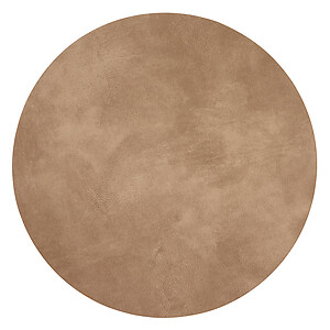Bodrum Tanner Beige Round Faux Leather Placemats - Set of 4