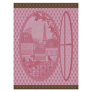 Le Jacquard Francais Fenetre sur Paris Prunus Cotton Tea Towel