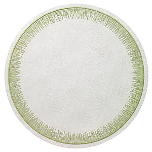 Bodrum Flare Fern Green Embroidered Round Easy Care Place Mats - Set of 4