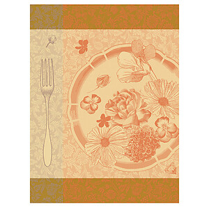 Le Jacquard Francais Fleurs a Croquer Orange Cotton Tea Towel