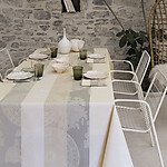 Le Jacquard Francais Fleurs Gourmandes Chalk Cotton Table Linens