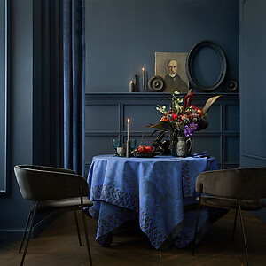 Le Jacquard Francais Foret Enchantee Blue Cotton Table Linens