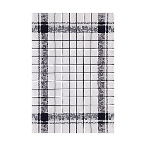 Le Jacquard Francais Fraises Black Cotton Tea Towel