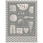 Le Jacquard Francais Fromages Grey Cotton Tea Towel