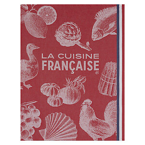 Le Jacquard Francais Gastronomie Red Cotton Tea Towel