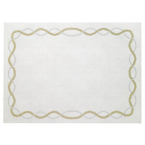 Bodrum Olympia Gold and Silver Rectangle Easy Care Placemats - Set of 4