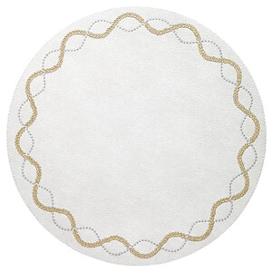 Bodrum Olympia Gold and Silver Round Easy Care Placemats - Set of 4
