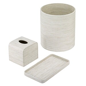 Bodrum Grasscloth Ecru Bath Collection