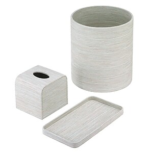 Bodrum Grasscloth Celadon Bath Collection