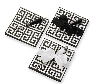 Black and White Greek Key Cocktail Napkin Set