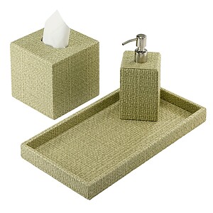 Bodrum Fern Green Wicker Bath Collection