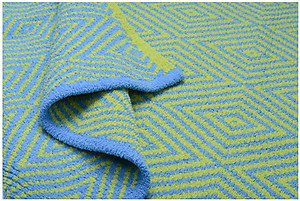 Kashwere Half Throw Blanket Diamond Green and Blue