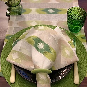 Bodrum Ikat Green Napkins - Set of 4