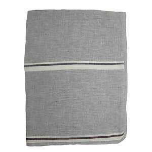 Grey Striped Duvet Covers & Bedding.  Ann Gish Linen Wool Stripe Grey