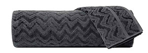 Missoni Rex 86 Dark Grey Zig Zag Pattern Towels and Robes