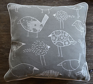 Cute Grey and White Bird Pillow