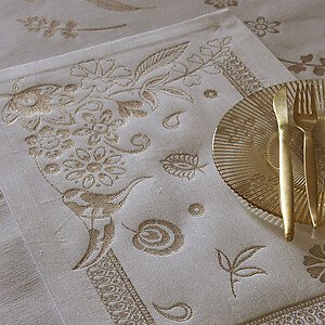 Le Jacquard Francais Haute Couture Gold Table Linens