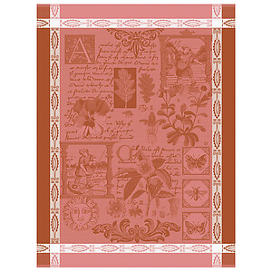 Le Jacquard Francais Herbier Pink Cotton Tea Towel