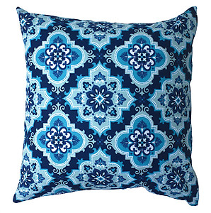 Indigo Blue & Teal Turkish Tile Pattern Pillow