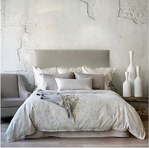 Cotton Linen Jacquard Bedding - St. Geneve Mystral Frost