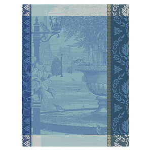 Le Jacquard Francais Jardin Parisien Blue Cotton Tea Towel