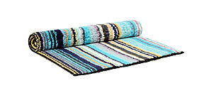 Missoni Home Jazel 170 Turquoise Blue Striped Bath Rug