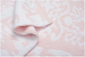 Kashwere Half Throw Blanket Damask Pink and White