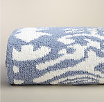 Kashwere Damask Silver Blue and Cream Throw Blanket