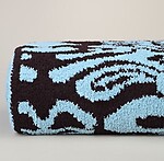 Kashwere Damask Tender Blue and Chocolate Throw Blanket