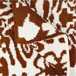 Kashwere Damask Chestnut and Cream Throw Blanket