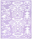 Kashwere Half Throw Blanket Damask Lavender Purple and White