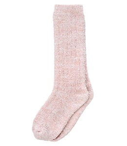 Kashwere Lounge Socks - Heathered Blush Pink and White