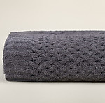 Slate Gray Basket Weave Throw Blanket - Kashwere 