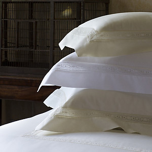 SFERRA Giza 45 Lace Sheets & Bedding, White or Ivory