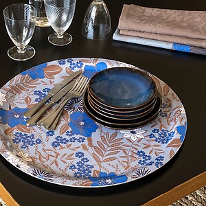 Le Jacquard Francais Cottage Blue Round Tray