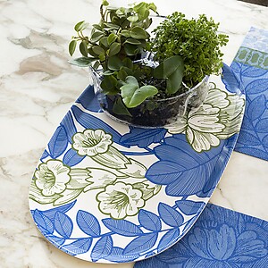 Le Jacquard Francais Escapade Tropicale Blue Oval Tray