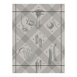 Le Jacquard Francais Legumes au Jardin Grey Cotton Tea Towel