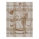 Le Jacquard Francais Legumes au Potager Brown Cotton Tea Towel