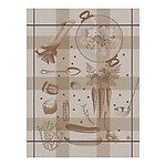 Le Jacquard Francais Legumes au Potager Brown Cotton Tea Towel