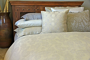 Leitner Sahrah Paisley Pattern Linen Bedding & Table Linens - 13 Colors